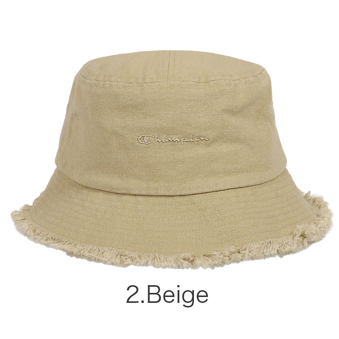 ベージュ バケットハット フリンジエッジ Champion チャンピオン フリンジ バケットハット ハット レディース