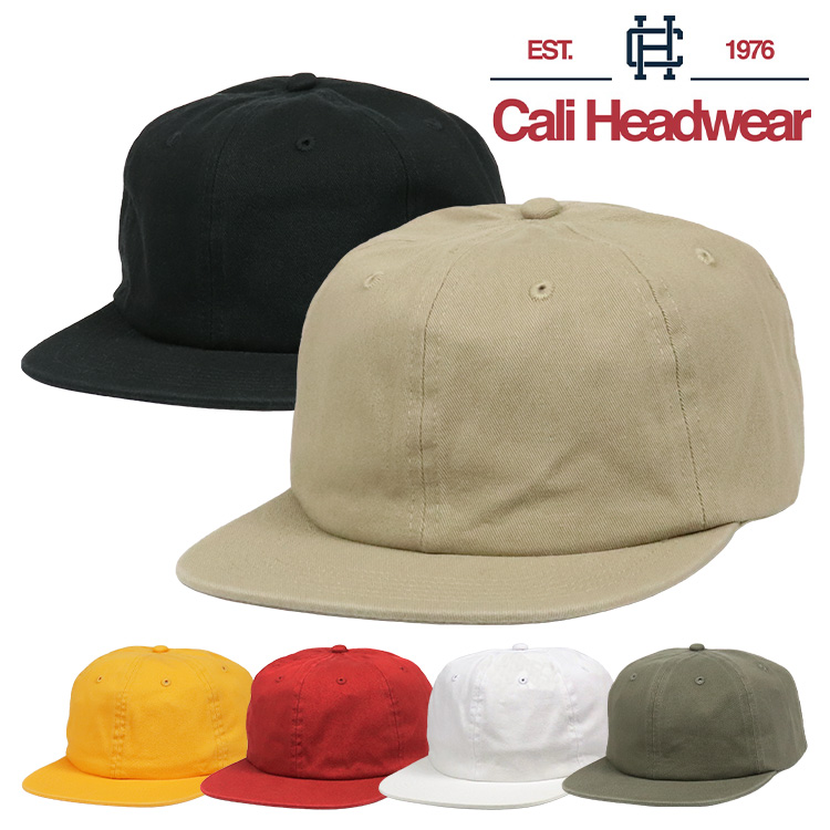Cali Headwear カリヘッドウェア キャップ メンズ 無地 MID CROWN WASHED COTTON TWILL 6パネル 帽子  ストリート レディース ユニセックス :cwflat6unst:99 HEADWEAR SHOP 通販 