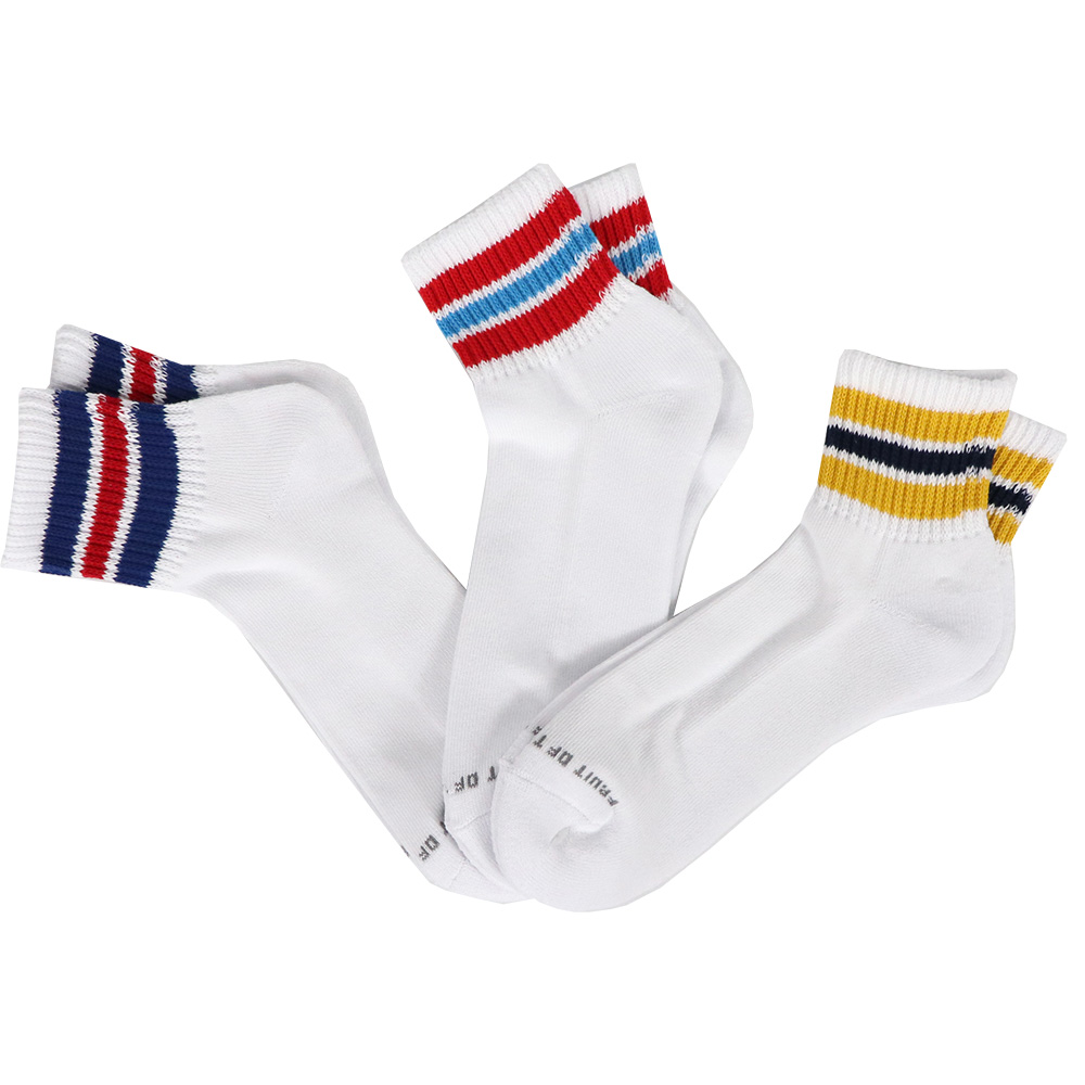 FRUIT OF THE LOOM 3足セット ライン ソックス メンズ フルーツ