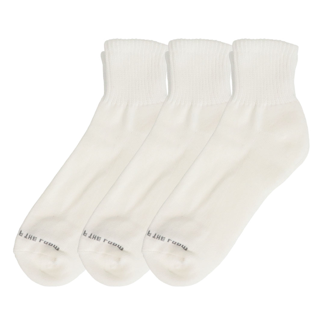 3足セット フルーツオブザルーム ソックス 無地 メンズ 靴下 FRUIT OF THE LOOM クルー ショート 25〜27cm相当 クォーター 白 黒 厚め | FRUIT OF THE LOOM | 01