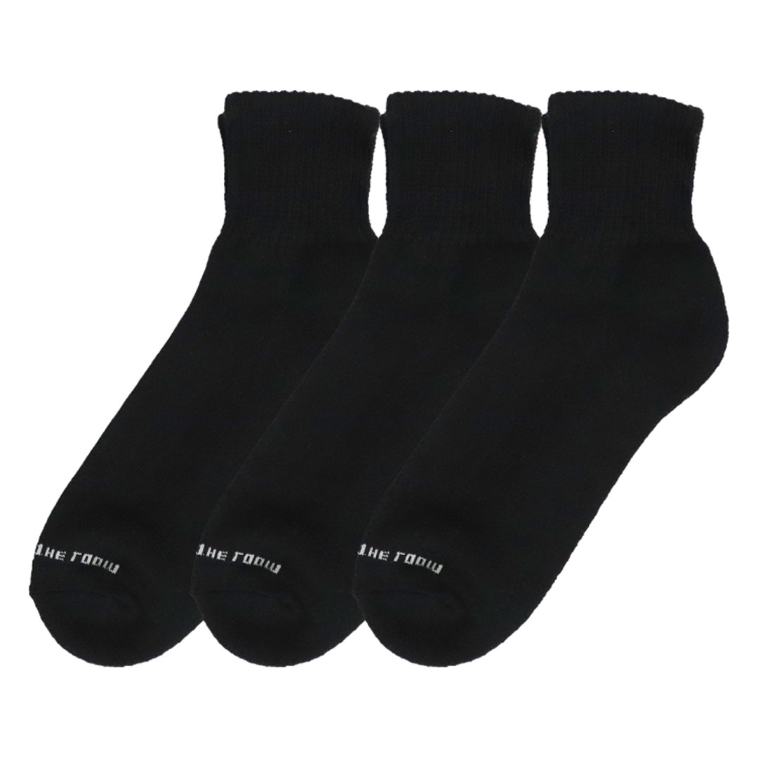 3足セット フルーツオブザルーム ソックス 無地 メンズ 靴下 FRUIT OF THE LOOM クルー ショート 25〜27cm相当 クォーター 白 黒 厚め | FRUIT OF THE LOOM | 02