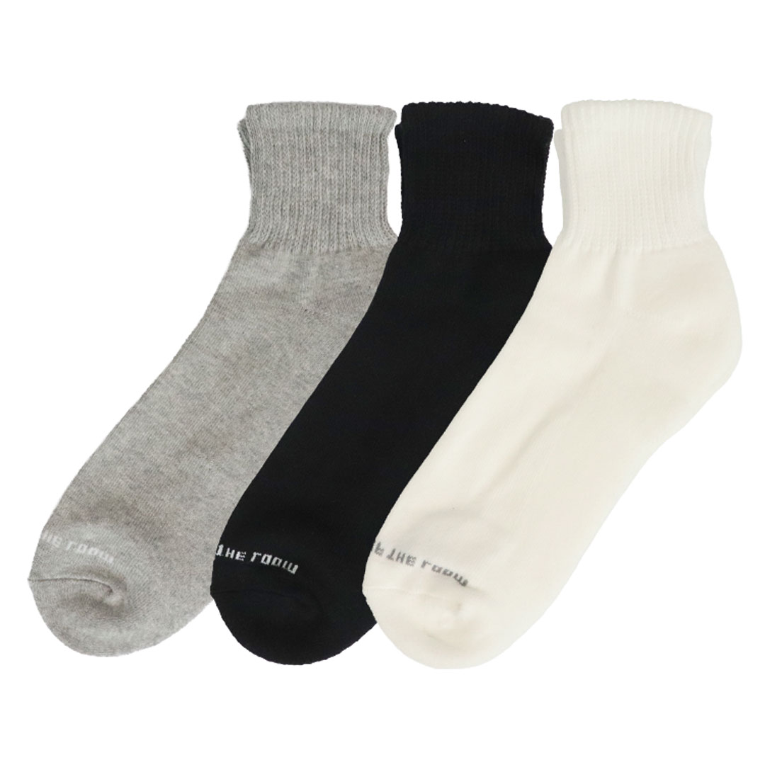 3足セット フルーツオブザルーム ソックス 無地 メンズ 靴下 FRUIT OF THE LOOM クルー ショート 25〜27cm相当 クォーター 白 黒 厚め | FRUIT OF THE LOOM | 03