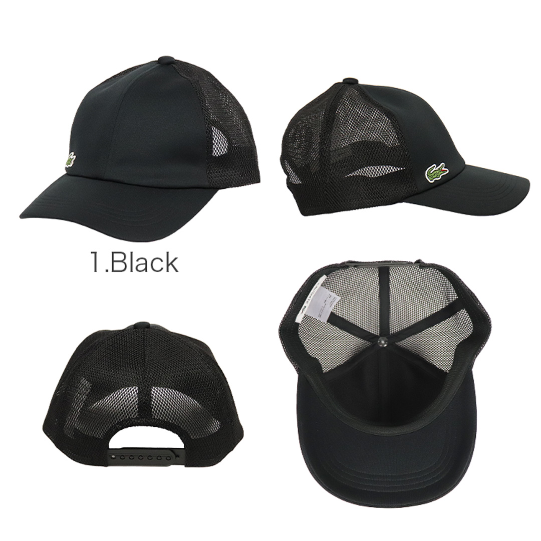 専用ページ新品タグ付き　現行　ラコステロゴメッシュキャップ　黒 LACOSTE ラコステ メッシュキャップ メンズ レディース ワン