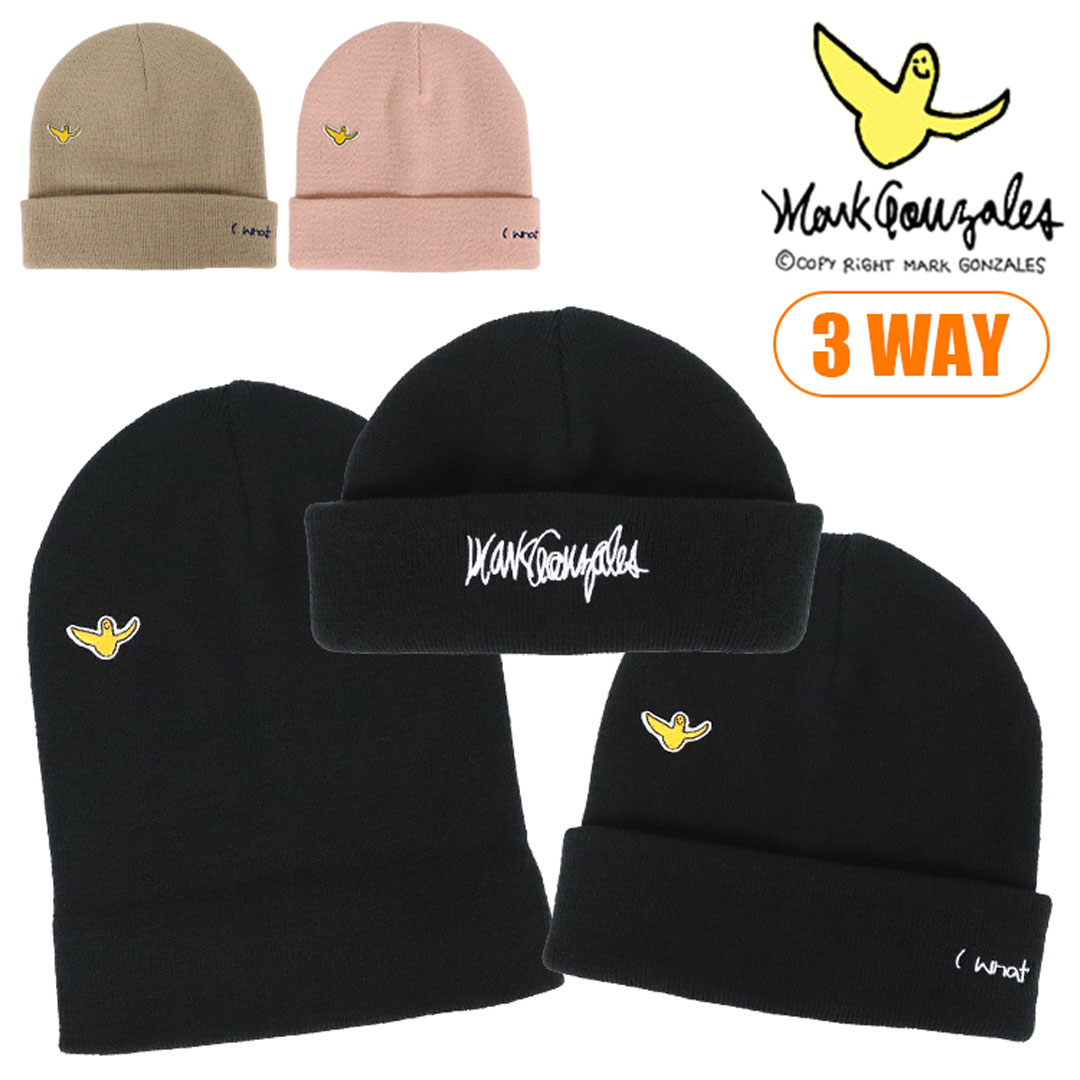 Mark Gonzales マークゴンザレス ニット帽 3WAY メンズ