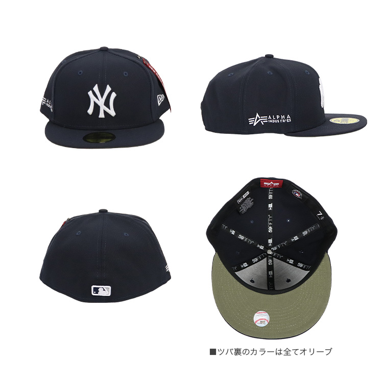 ニューエラ キャップ 59FIFTY アルファインダストリーズ コラボ NEW ERA ALPHA INDUSTRIES ブランド メンズ 帽子  MLB ロゴ 野球帽 NY ヤンキース LA ドジャース