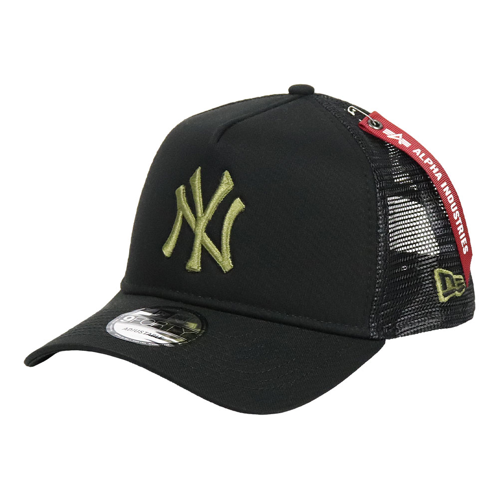 ニューエラ メッシュキャップ アルファインダストリーズ コラボ NEW ERA 9FORTY A-Frame ALPHA INDUSTRIES キャップ メンズ 帽子 MLB ロゴ ユニセックス NY｜99headwearshop｜02