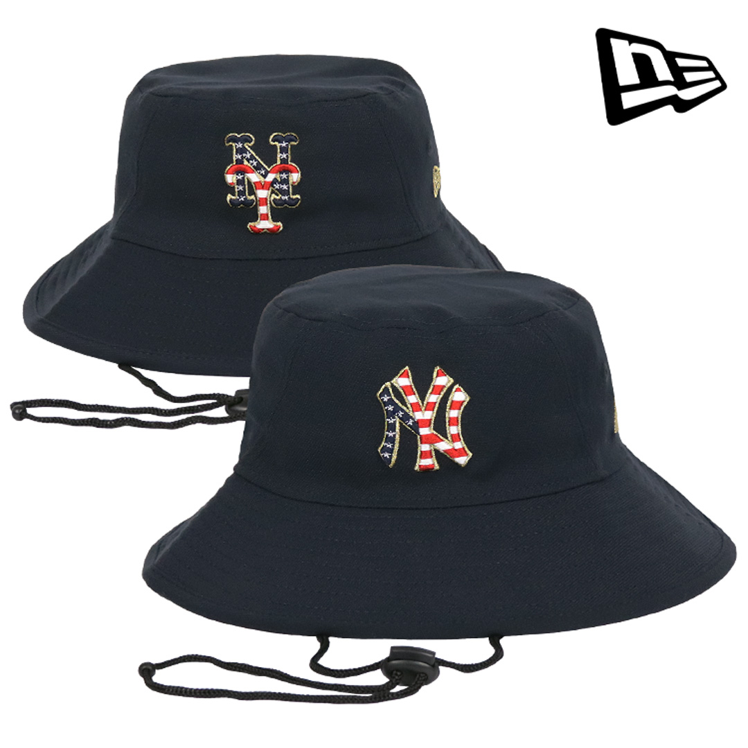 ニューエラ ハット メンズ レディース NEW ERA アドベンチャーハット サファリハット LA ドジャース NY ヤンキース メッツ ブランド  MLB ロゴ 帽子