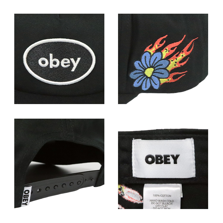 OBEY キャップ メンズ レディース ブランド ロゴ パッチ 5パネル 帽子