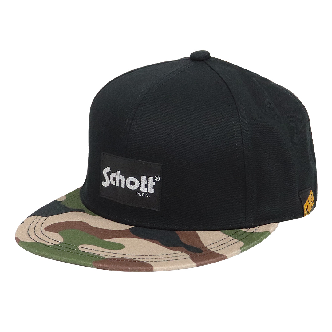 Schott ブラック ベースボールキャップ 58cm LEATHER B.B CAP/レザー ベースボールキャップ | Schott