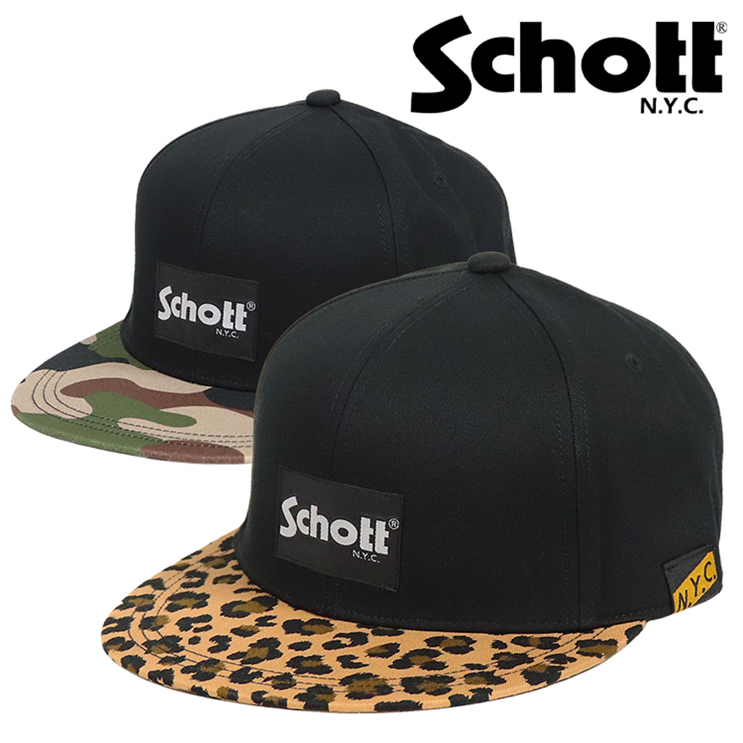 Schott ブラック ベースボールキャップ 58cm Schott N.Y.C ショット ベースボールキャップ メンズ レディース