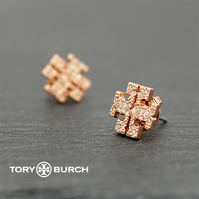 TORY BURCH トリーバーチ ピアス 53423 696 CRYSTAL LOGO STUD EARRING