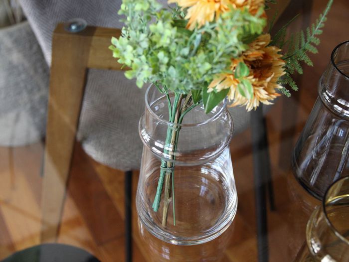 フラワーベース エボニー M クリア ガラス 透明 花瓶 : a.depeche