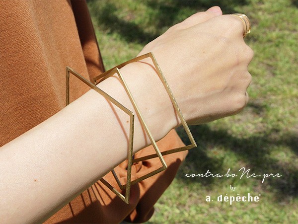 a.depeche クランク バングル フラットスクエア3セット