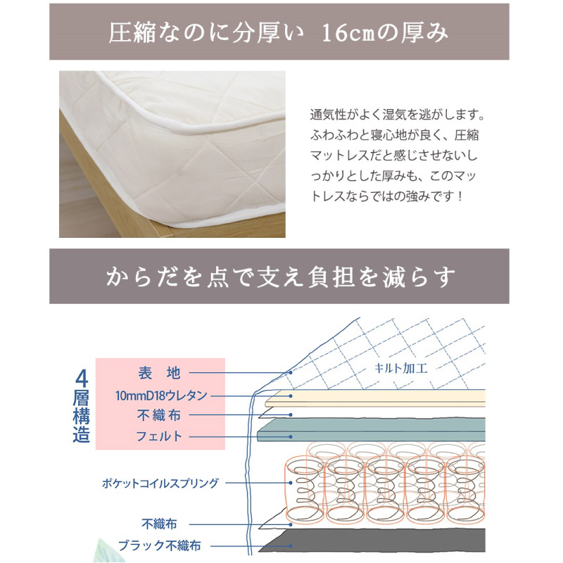 ベッド ダブル マットレス付き 日本製フレーム 棚 照明 コンセント 引出付き 機能性ベッド 収納 マットセット 茶 薄茶 【代引不可】