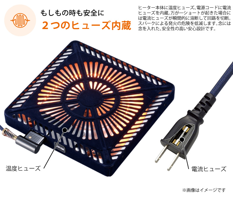 メトロ電気工業 こたつ用 取り替えヒーター MCU-501E(DKB) 交換用 薄型 コタツヒーターユニット 手元コントローラー U字型カーボンヒーター 500W ユアサ炬燵推奨 関連画像3