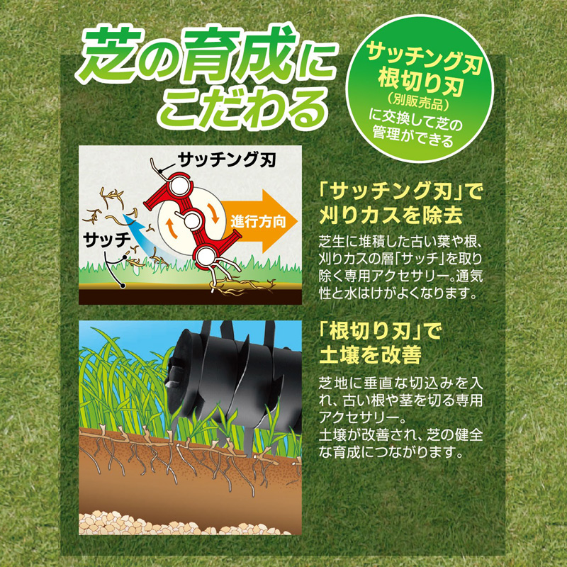 京セラインダストリアルツールズ 電子芝刈り機 リール式(5枚刃) 刈込幅