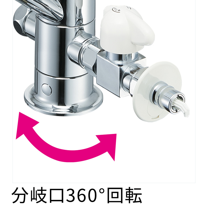 SANEI シングルレバーワンホール分岐混合栓 K87112ETJV-V2S キッチン