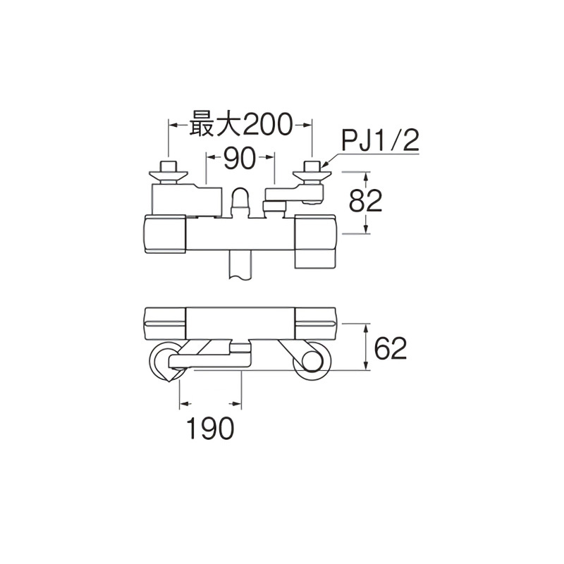 SANEI サーモシャワー混合栓 SK18C-T5L19 浴室 バス用水栓金具