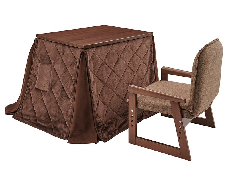 ユアサプライムス お一人様コタツ ダークブラウンコタツと椅子のセット ユアサプライムス お一人様コタツ ダークブラウンコタツと椅子のセット