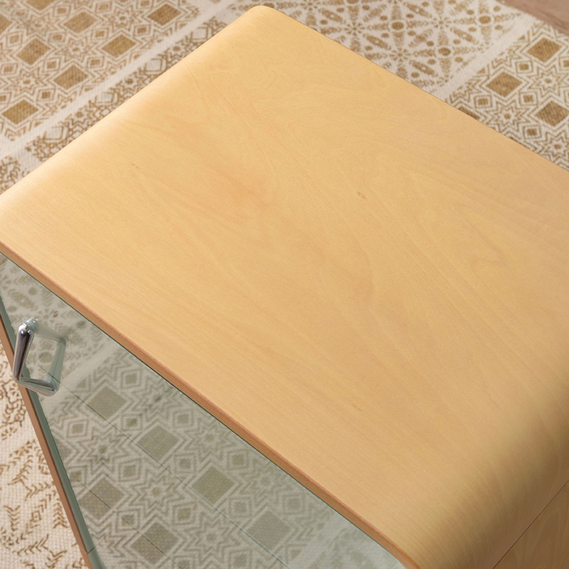 東谷 コレクションシェルフL 収納 4段 強化ガラス 背面ミラー PT-612