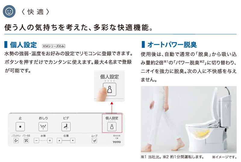 TOTO 温水洗浄便座 ウォシュレット TCF8CKM11 (#NW1 #SC1 #SR2) KMシリーズ 瞬間式 (きれい除菌水/プレミスト/おまかせ節電) 掃除かんたん トートー_11