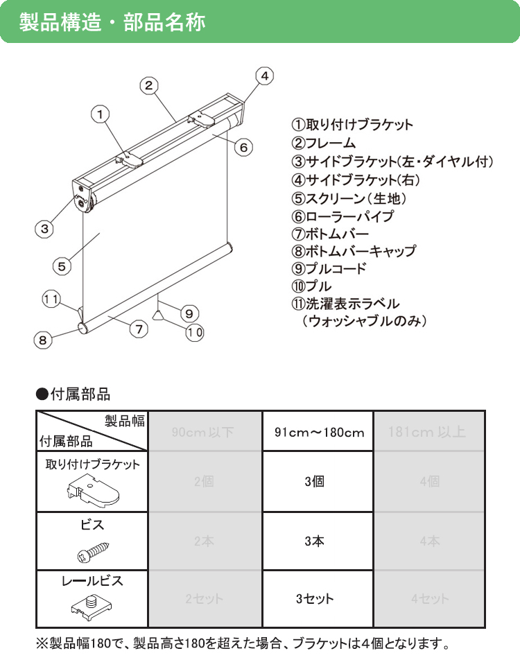 ティオリオ ロールスクリーン 幅180×高さ220cm TR-126/TR-151/TR-144