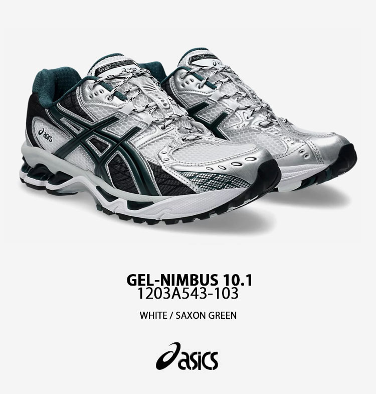 ASICS（アシックス） スニーカー GEL-NIMBUS 10.1 WHITE SAXON GREEN