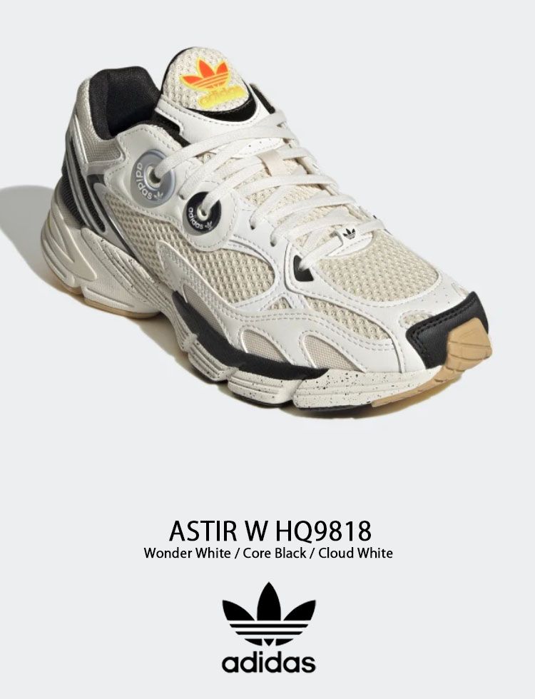 adidas アディダス スニーカーASTIR アスター HQ9818 White Black White ホワイト ブラック ダッドシューズ  Woman's レディース 女性用