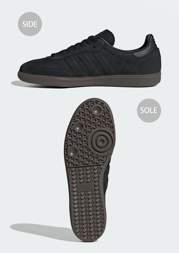adidas originals アディダス スニーカー SAMBA IG1237 サンバ BLACK GUM シューズ レザーアッパー スエード ブラック ガムラバーソール ad-ig1237-2.jpg