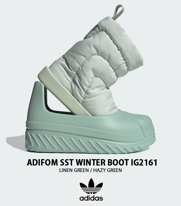 ★adidas★ Adiform Superstar Winter Boots Light Green IG2161 adidas adiFOM Superstar Winter Boot Linen Green Hazy Green