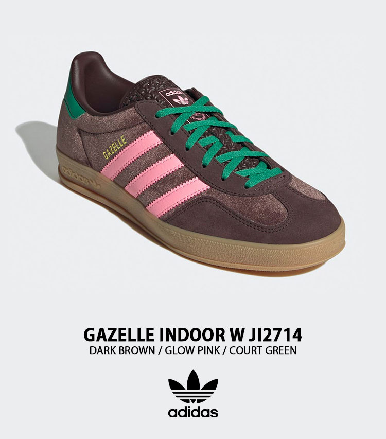 スニーカー adidas Gazelle Indoor Green Brown adidas Gazelle Indoor Auburn Silver Green Men's - JH5786 - US