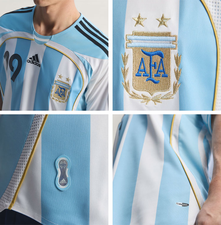 adidas（アディダス） 半袖 ジャージ Tシャツ ARGENTINA 2006 HOME S