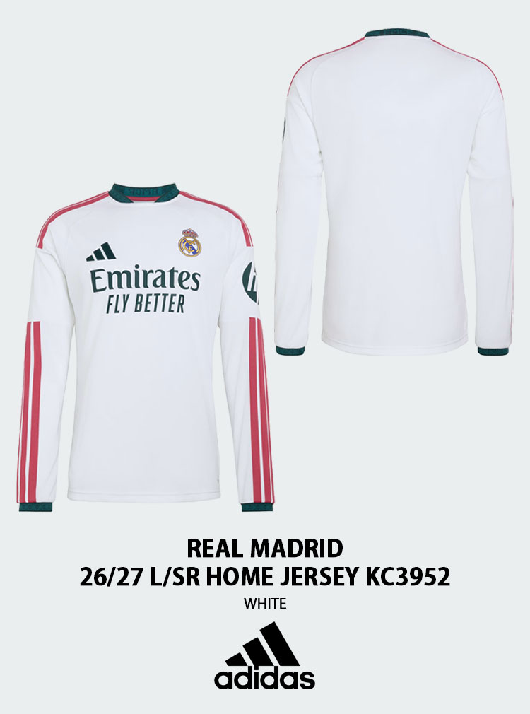 adidas（アディダス） レアルユニ 長袖 ジャージ Tシャツ REAL MADRID