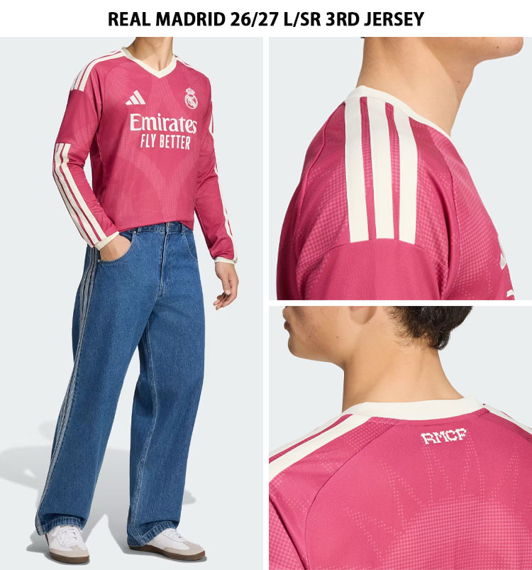 adidas（アディダス） レアルユニ 長袖 ジャージ Tシャツ REAL MADRID