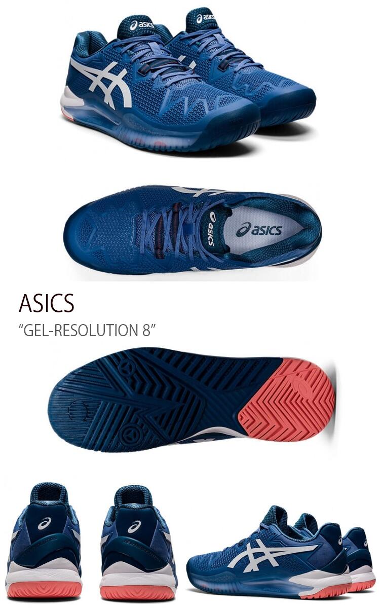 ASICS（アシックス） スニーカー GEL-RESOLUTION 8 BLUE HARMONY WHITE