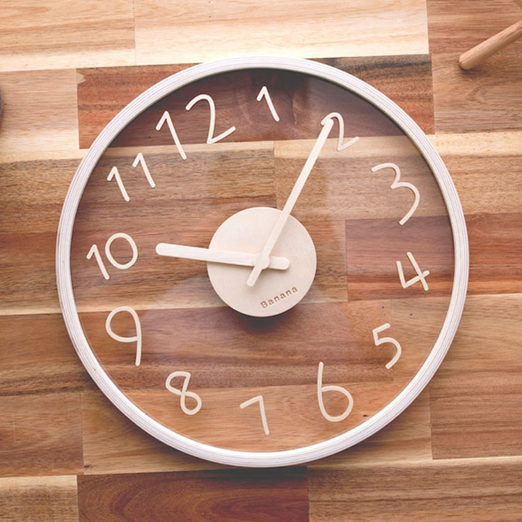 THE NORTH FACE BANANA工房 時計 壁掛け時計 韓国雑貨 300 GLASS WOOD