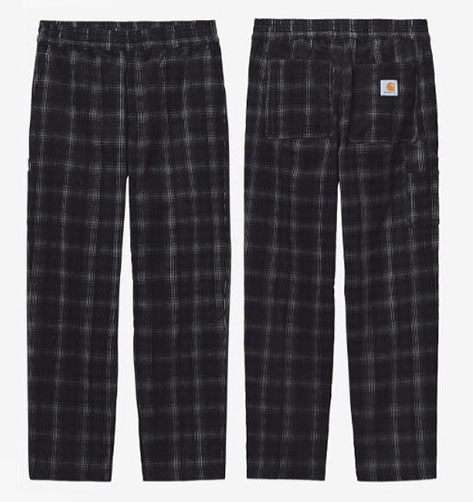 CARHARTT カーハート コーデュロイパンツ FLINT PANT テーパードパンツ チェック柄 パンツ VALCAN PLUM  チェック コーデュロイ ダブリューアイピー CA22FWPAOT