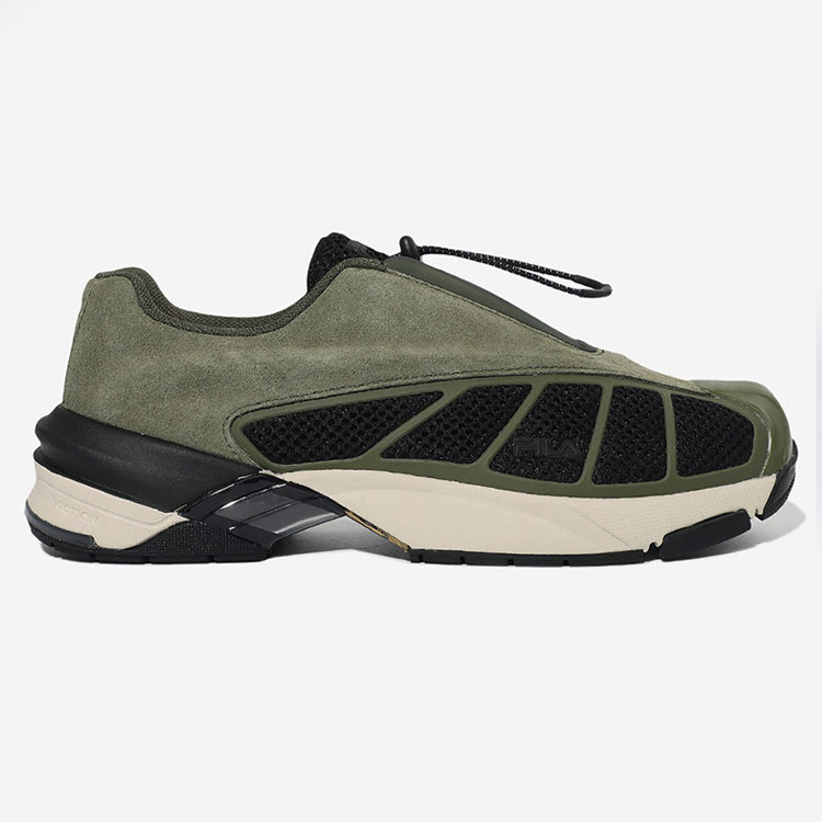 FILA フィラ スニーカー REPLICA 2002 LX KHAKI BLACK 047 レプリカ2002 モックシューズ 1RM02847G-047 スリッポン カーキ ブラック FILA（フィラ） スニーカー REPLICA 2002 LX KHAKI BLACK 047 レプリカ