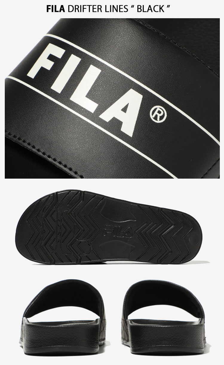 FILA フィラ サンダル DRIFTER LINES 1SM01942E BLACK WHITE