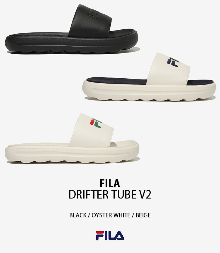 FILA(フィラ)★男女兼用_ドリフターチューブv2 VC_2色 FILA フィラ サンダル DRIFTER TUBE V2 1SM01972F BLACK WHITE