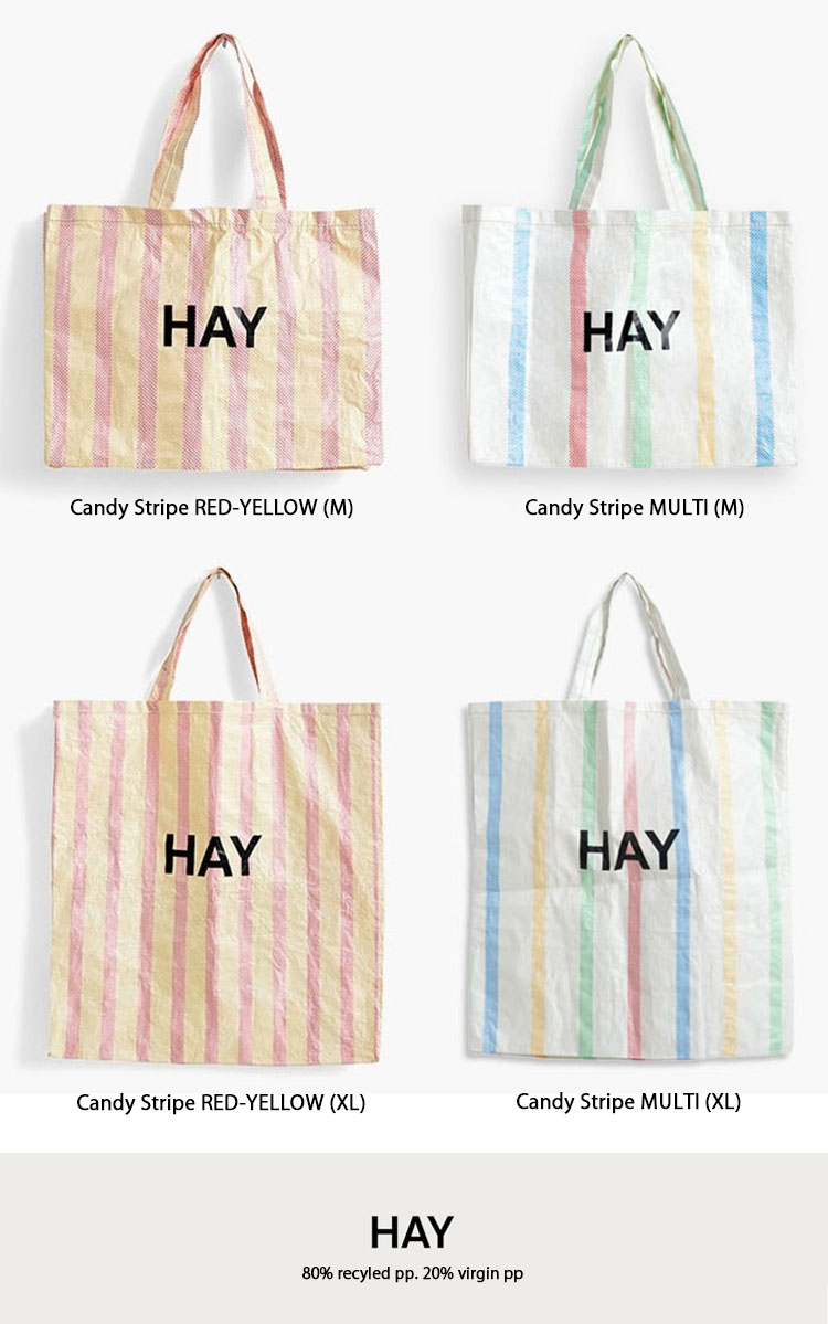 HAY（ヘイ） トートバッグ ショッパーバッグ 大型 大判 CANDY STRIPE