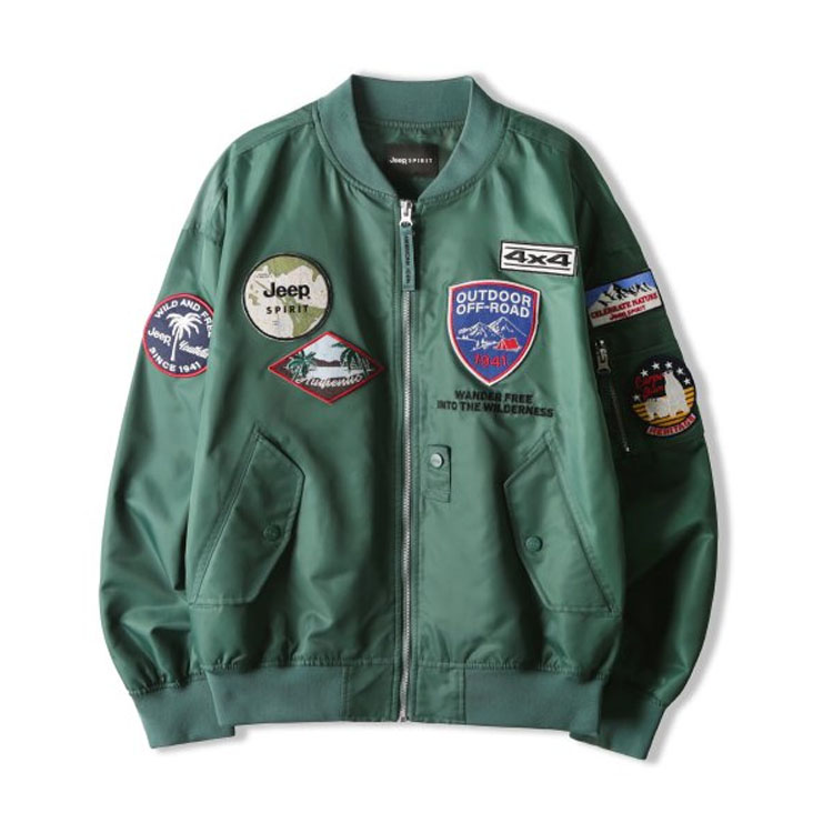 定期販売 Jeep ジープ ボンバージャケット WAPPEN MA-1 BOMBER JACKET ワッペン ボンバー ジャケット ノーカラージャケット ブルゾン ロゴ メンズ レディース JO1JPU201