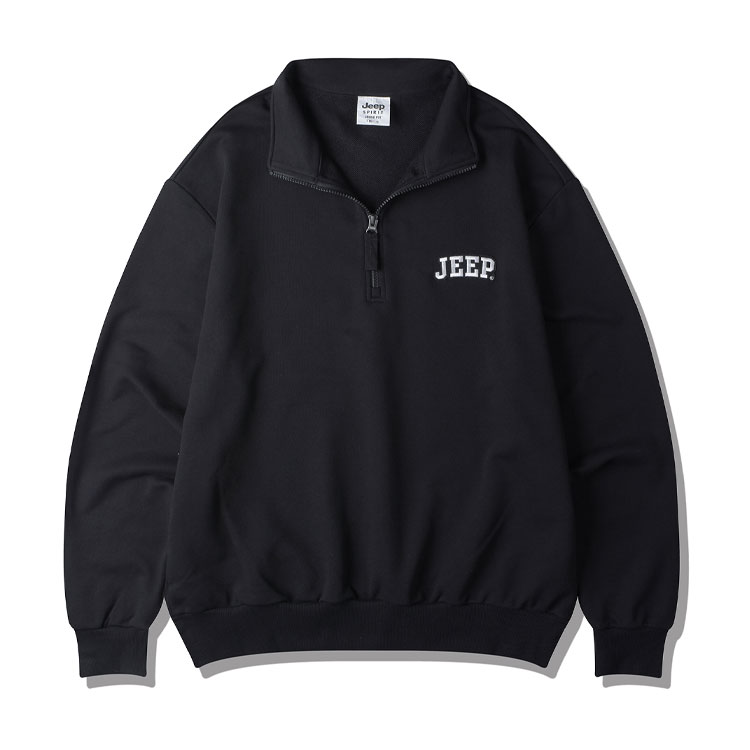 Jeep ジープ スウェット Half Zip-Up Applique Logo Sweat ハーフジップ アップリケ ロゴ ジップアップ トレーナー メンズ レディース JP5TSU836｜a-dot｜02