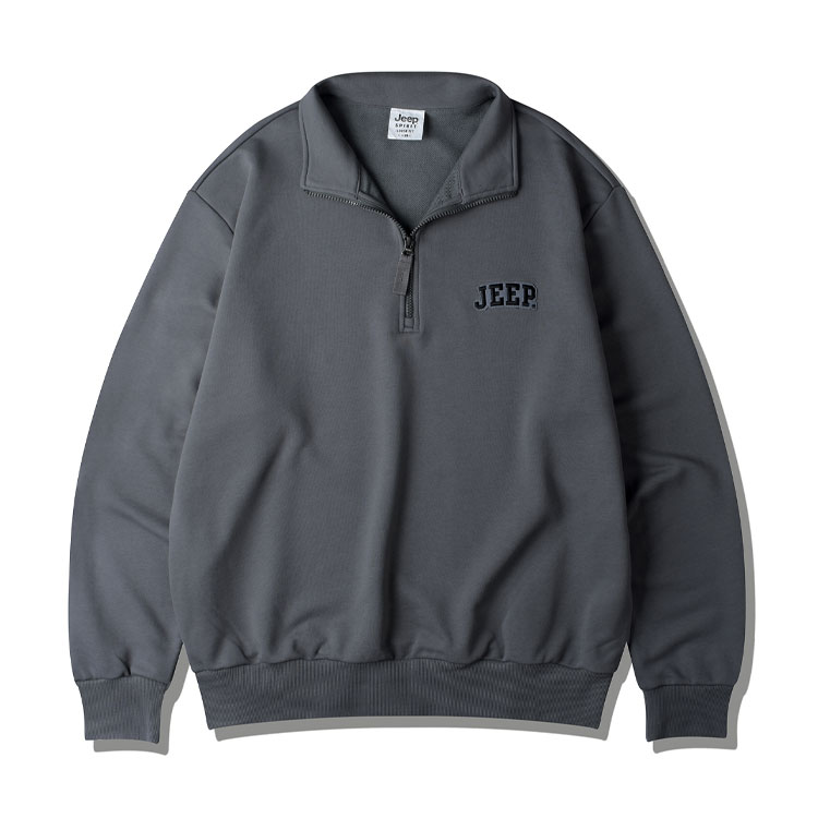Jeep ジープ スウェット Half Zip-Up Applique Logo Sweat ハーフジップ アップリケ ロゴ ジップアップ トレーナー メンズ レディース JP5TSU836_3