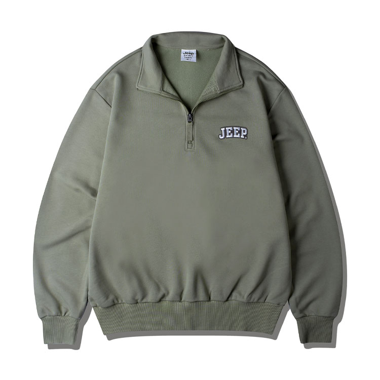 Jeep ジープ スウェット Half Zip-Up Applique Logo Sweat ハーフジップ アップリケ ロゴ ジップアップ トレーナー メンズ レディース JP5TSU836_5