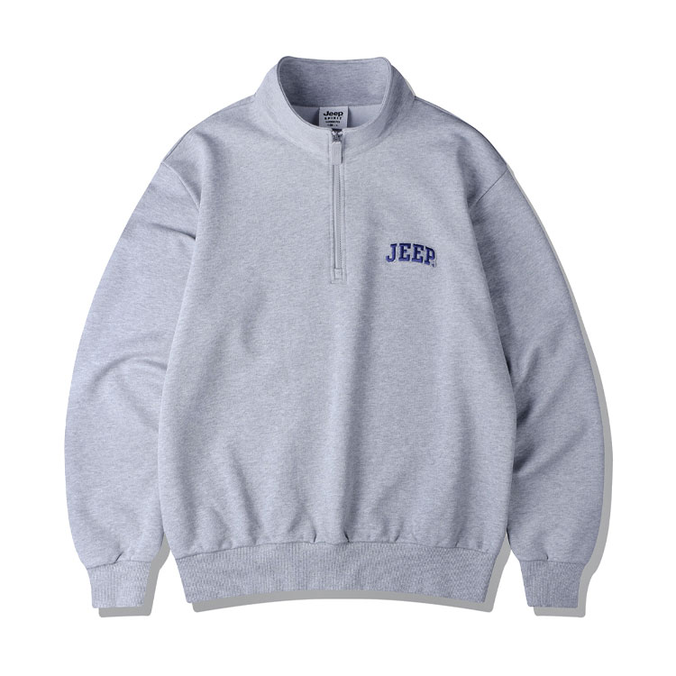 Jeep ジープ スウェット Half Zip-Up Applique Logo Sweat ハーフジップ アップリケ ロゴ ジップアップ トレーナー メンズ レディース JP5TSU836_2