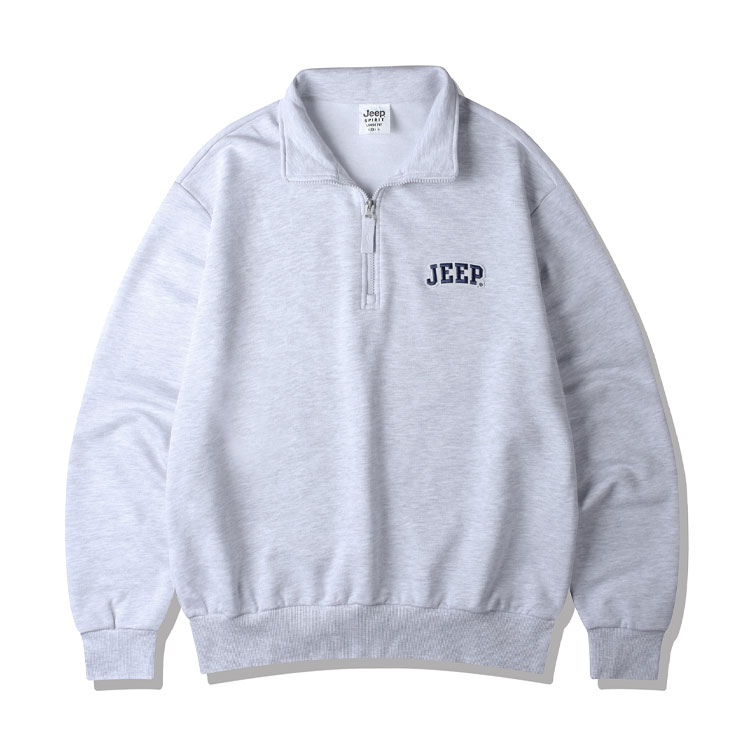 Jeep ジープ スウェット Half Zip-Up Applique Logo Sweat ハーフジップ アップリケ ロゴ ジップアップ トレーナー メンズ レディース JP5TSU836_4