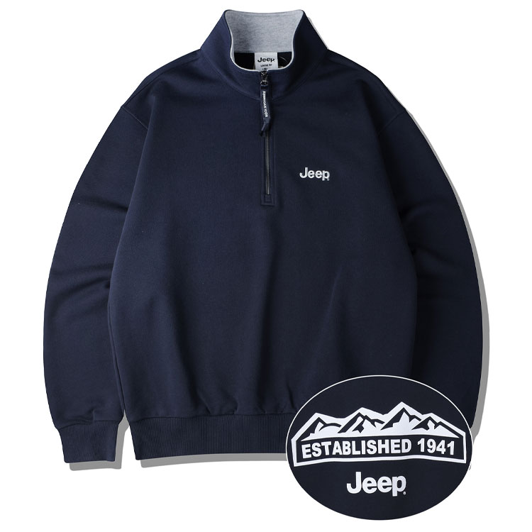 Jeep ジープ スウェット Half Zip-Up M-Logo Sweat new color ハーフジップ ロゴ ジップアップ トレーナー ジャージ  メンズ レディース JP5TSU839｜a-dot｜03