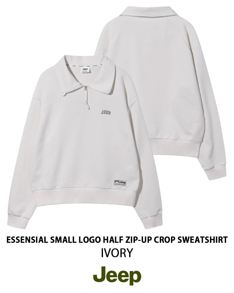 Jeep ジープ レディース スウェット ESSENSIAL SMALL LOGO HALF ZIP-UP