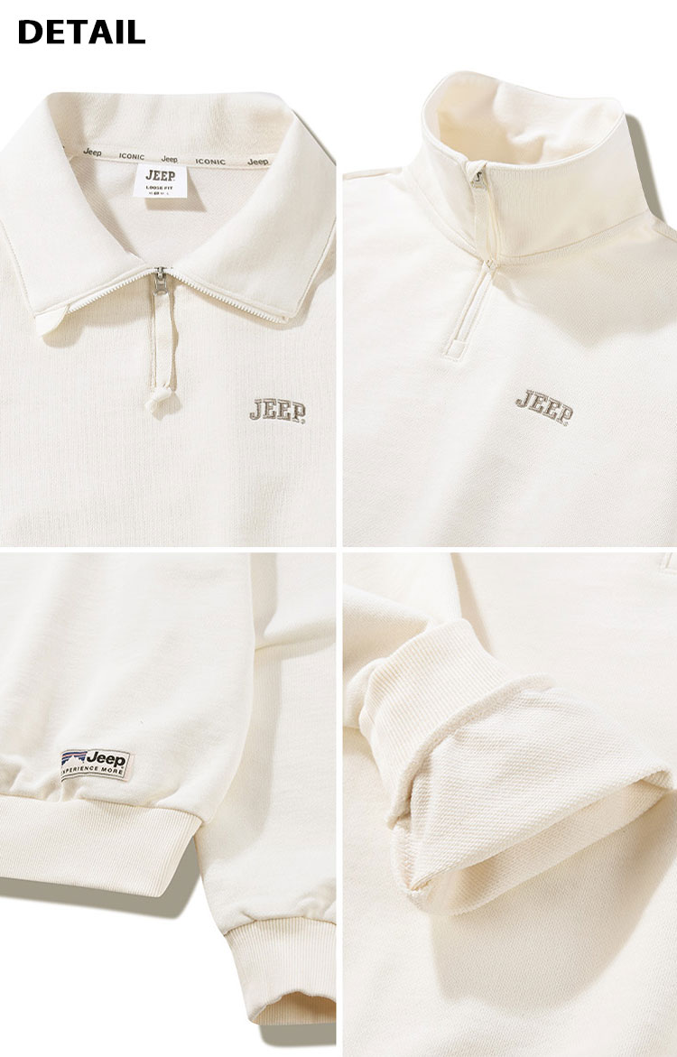 Jeep ジープ レディース スウェット ESSENSIAL SMALL LOGO HALF ZIP-UP